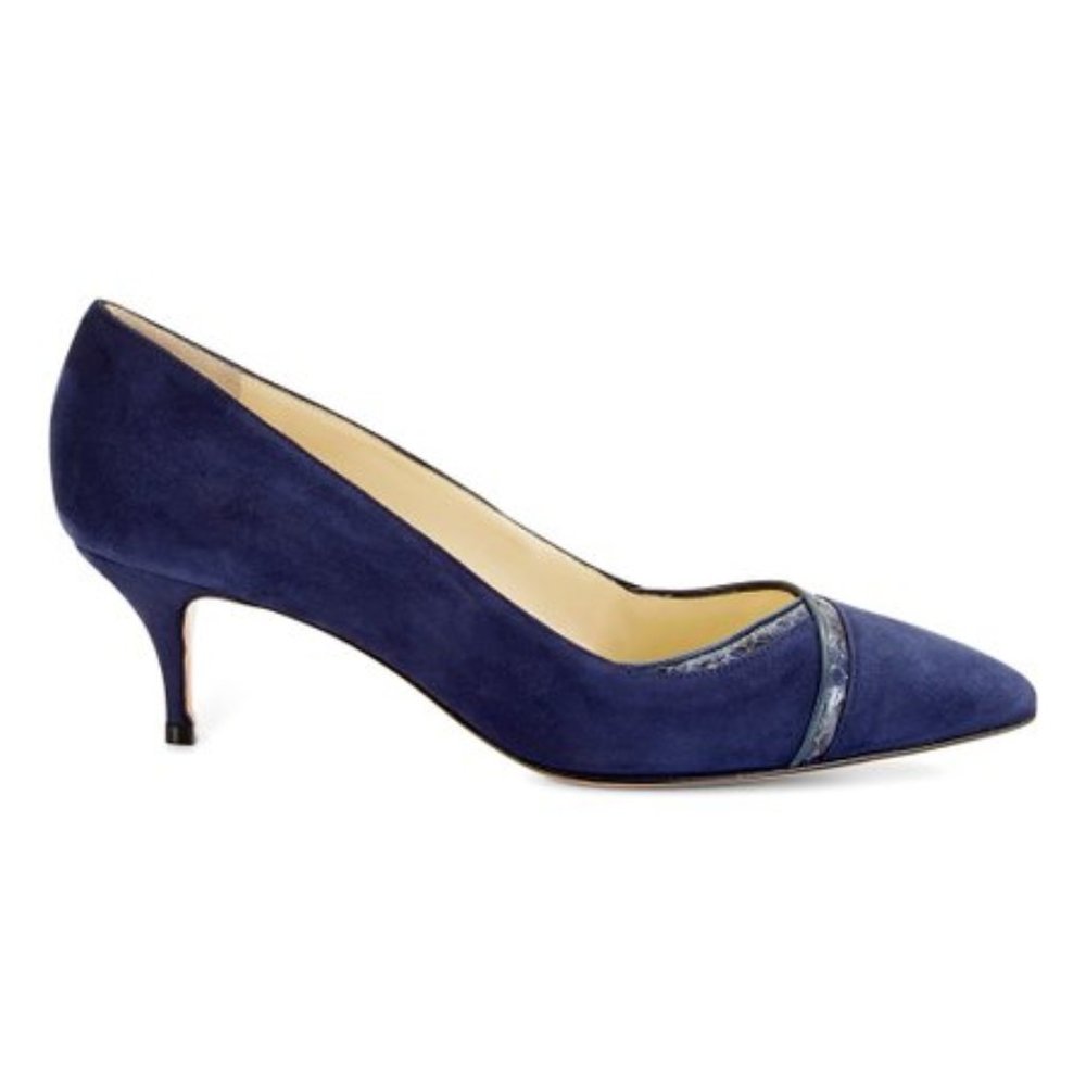 Sarah Flint Vivian Navy Suede Snake Heel